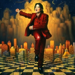 Michael Jackson Blood on the Dance Floor album cover art 1995 15 x 15" oil on linen 1995