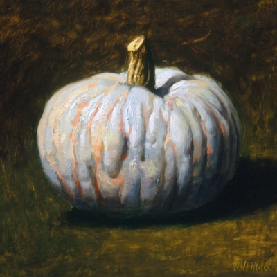 Oil-Sketch-green-pumpkin-