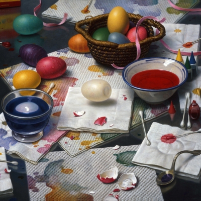 Dyeing-Eggs-16x17-1998-oil-on-linen