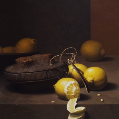 Lemons-with-African-Basket-1991-13x1422-oil-on-linen