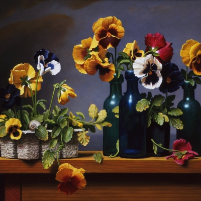 Pansie-with-bottles-oil-on-linen-16x2022-2002